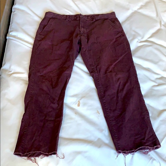 Old Navy Other - Old Navy Cut Off Eggplant Tapered Pants, Size 34